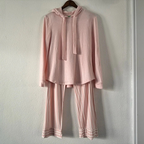 DIP Womens Medium Pink Stripe Lounge Set Oversize Hoodie Soft Cozy Athleisure - Picture 14 of 16